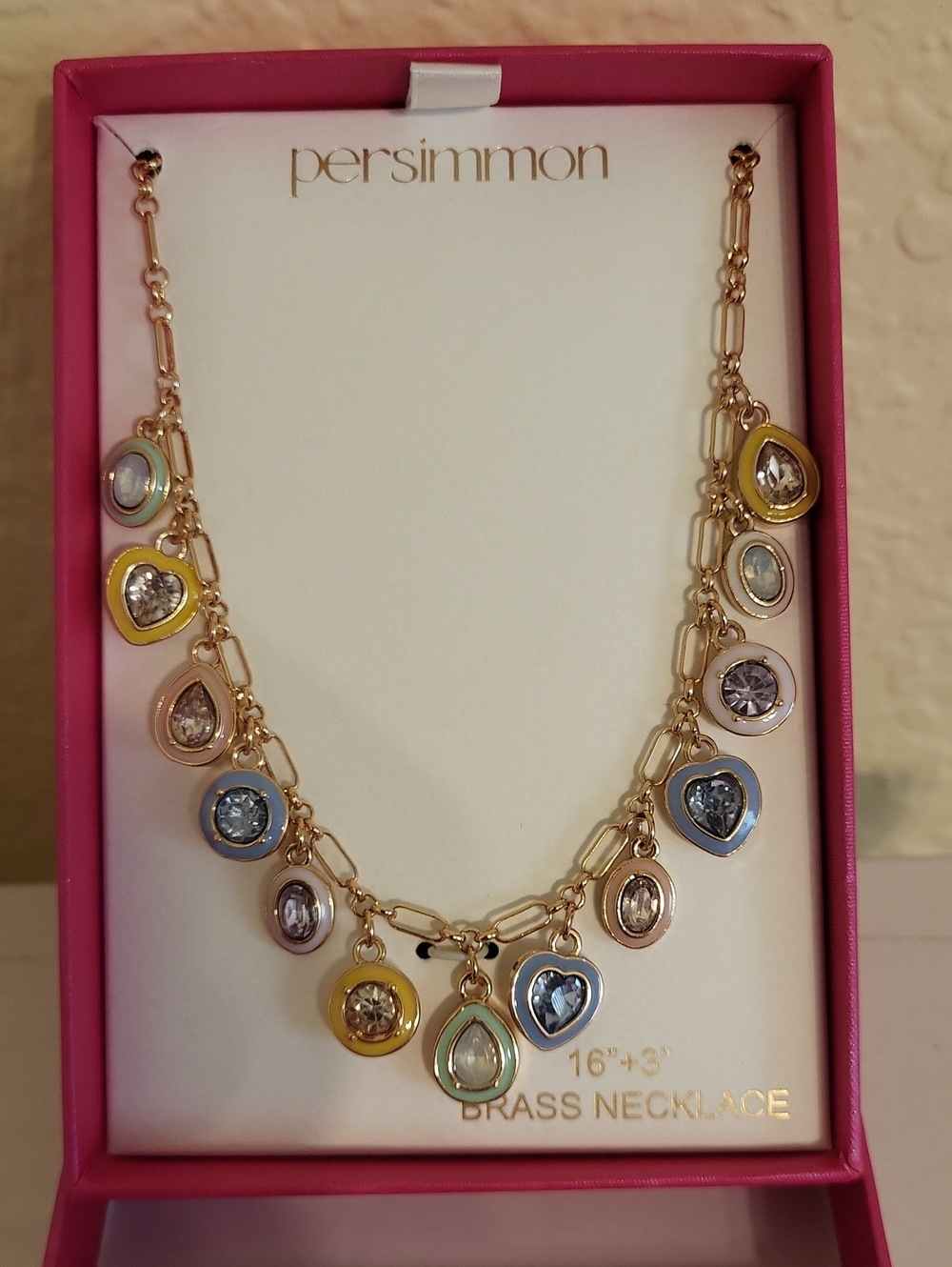 Persimmon Gold-Tone Multicolor Charm Necklace